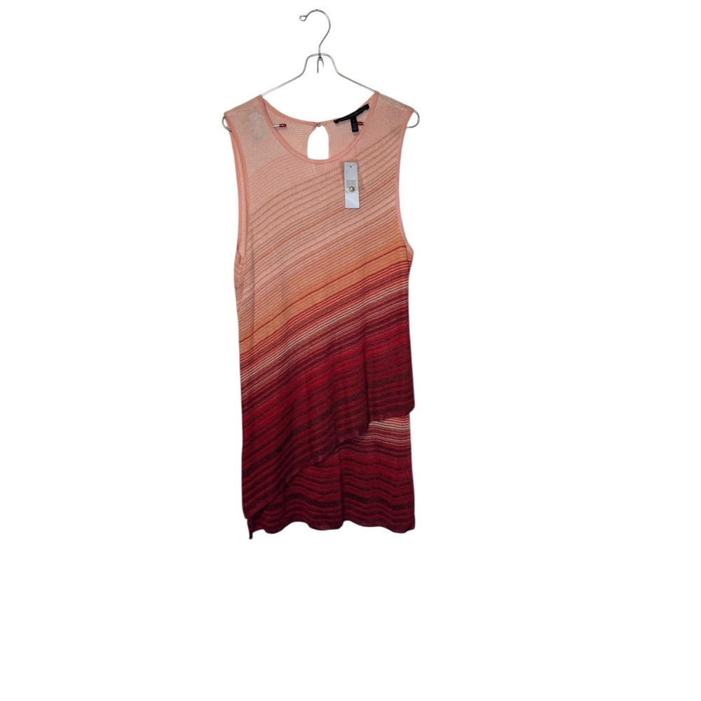 White House Black Market Womens Tank Top Ombre Tunic Metallic Sleeveless‎  NWT